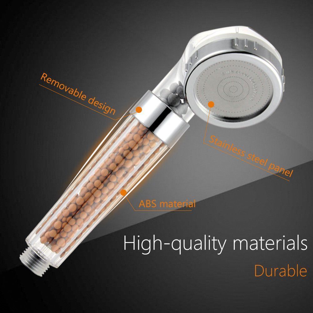 HighPressure Ionic Shower Head Handheld WaterSaving Filtration Hand