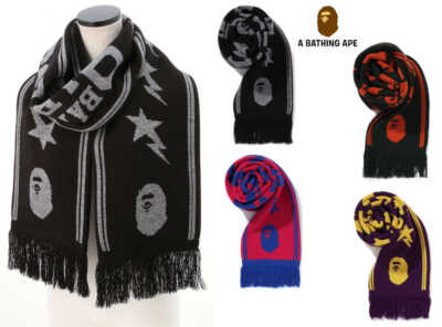A Bathing Ape Men's Jacquard Long Scarf 2024 FW Model