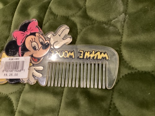 RARE Disney Minnie Mouse Vintage Clear Plastic Hair Comb Monogram Products Kc - Picture 5 of 7