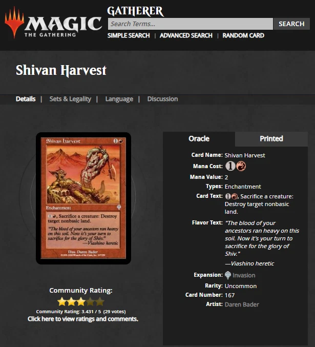 2000 MTG Magic The Gathering Invasion #167 Shivan Harvest Uncommon PSA 10 POP 1 - Image 4 of 4
