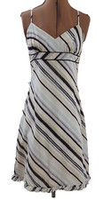 Size 8 Womens Express Sundress Criss Cross Spaghetti Strap Knee Length Striped