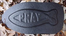 Pray religious fish mold concrete plaster ABS plastic mould 7.75"x3"x3/4"