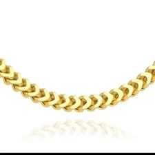 18K Gold Over Silver 3.5mm Franco Chain (Hollow) 20"-30"