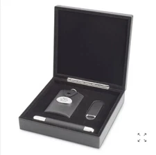 Pebble Grain Cigar And Flask Set - Things Remembered Custom Gift Set