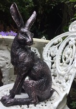 March Hare Garden Statue Ornament New Bronze Effect Rabbit