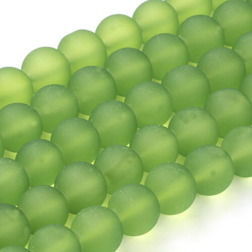 1Strand Transparent Glass Beads Frosted Round Mutli-Color for Jewelry Making - Picture 54 of 80