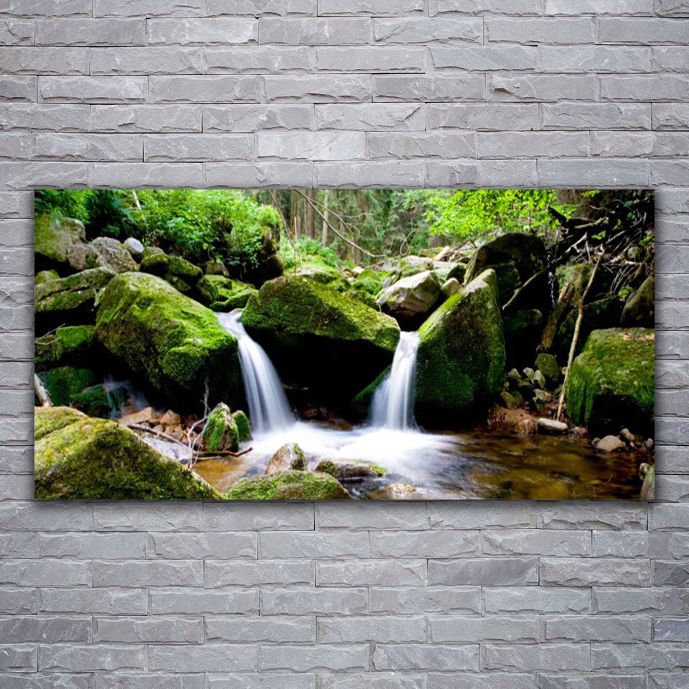Impression nature rochers 120x60 en verre acrylique effet zen