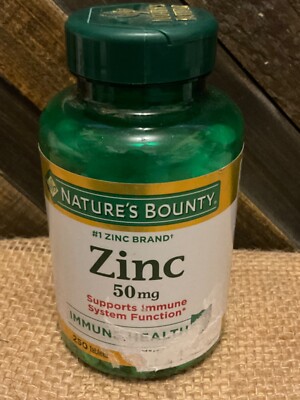 Nature s Bounty Zinc 50mg, 250 Count, Immune Support & Antioxidant Exp 04/26