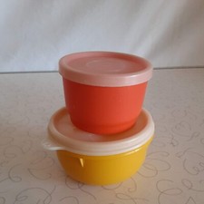 Tupperware Mini Mix It Yellow Snack Size Container 1229 Yellow Orange