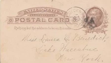 New York Goldens Bridge c1885 maltese cross  1833-1894  Postal Card.