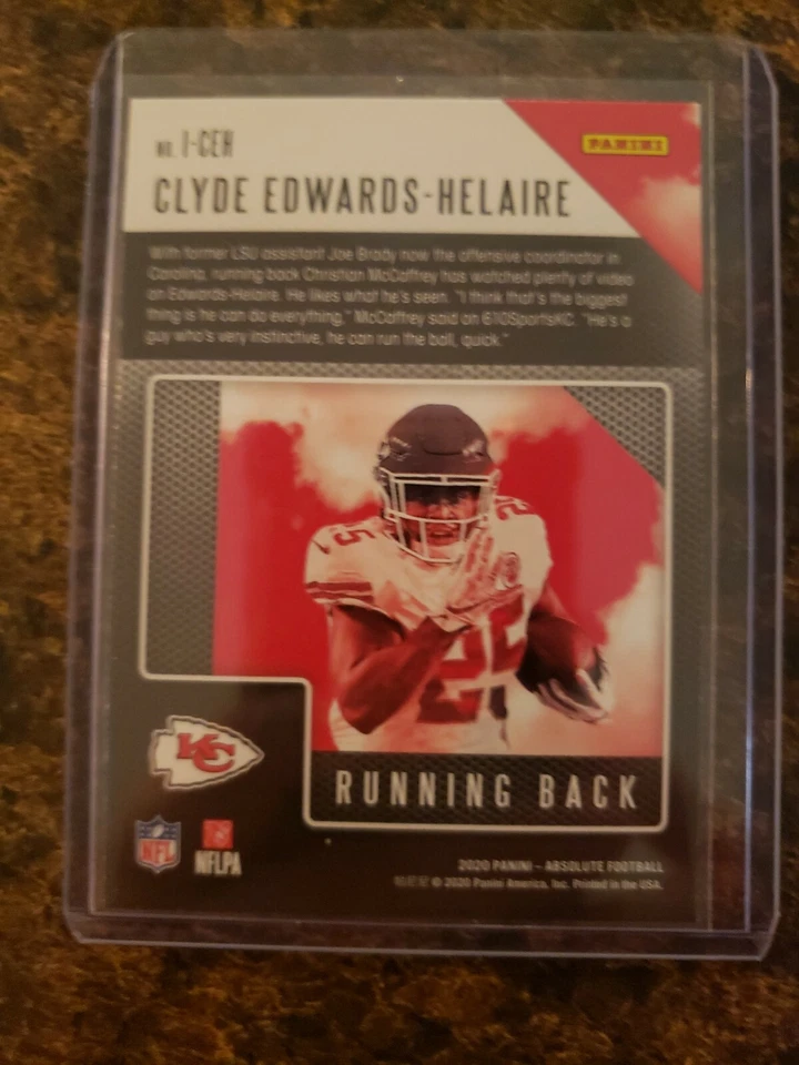 2020 Panini Absolute CLYDE EDWARDS-HELAIRE “Introductions” RC Foil Card #I-CEH - Image 2 of 2