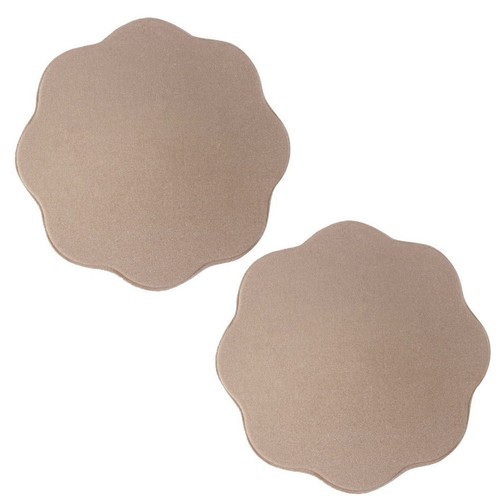 Women Silicone Nipple Pad Cover Reusable Stick 1 Pair Skin Color Flower Shape