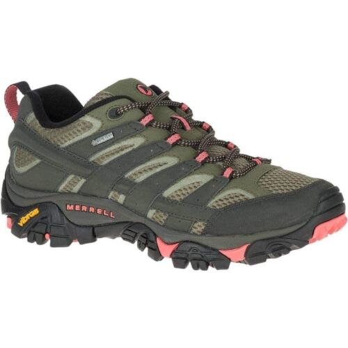 Zapatos para caminar Merrell para mujer Moab 2 GTX entrenadores senderismo entrenadores deportes - verde - Imagen 1 de 16