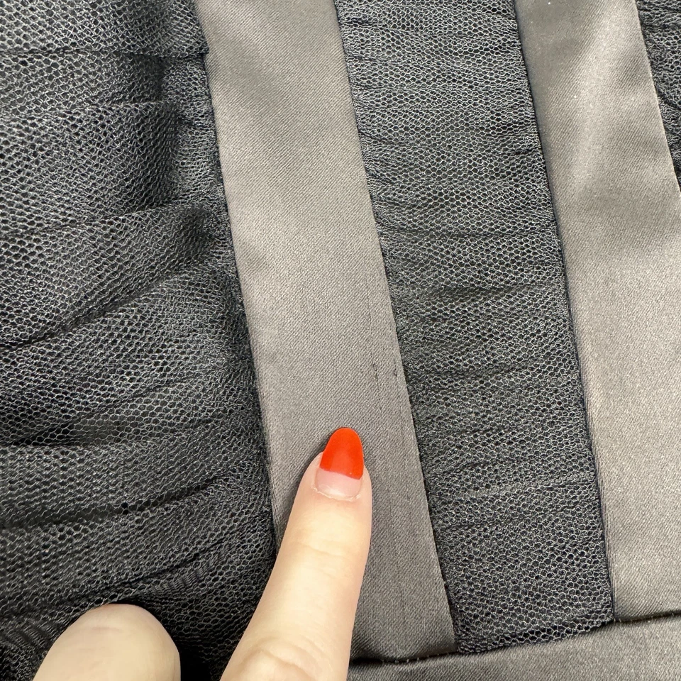 Vestido vintage David Meister para mujer 2 negro sin tirantes corsé busto fruncido años 90 Y2K Foto 2 de 4