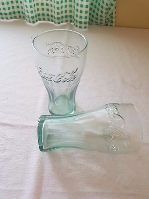 Paar Hiball Hi Ball Mixer Gläser Marken Coca-Cola Original Georgia Grün Glas