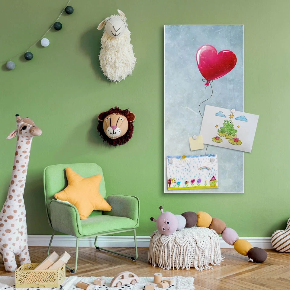 banjado Design Magnetwand Motiv Pinnwand Magnettafel Memoboard Herzballon bunt - Bild 3 von 4