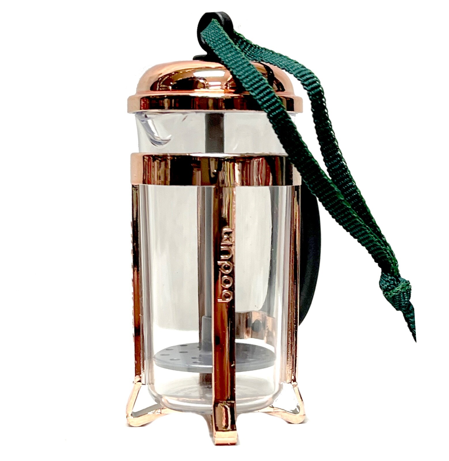Starbucks Copper French Coffee Press Hanging Glass Metal Ornament 2016