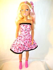 Handmade By Me Dress and Bow, Made to Fit Barbie Best Fashion Friend 28" doll.