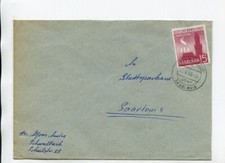 Saarland Brief EF Mi 435 Schwalbach &uuml;ber Saarlouis 02.6.58 an Stadtsparkasse