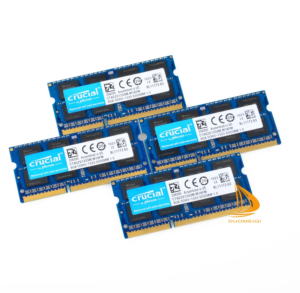 Crucial 32GB 4x 8GB 2Rx8 PC3-10600S DDR3-1333Mhz SODIMM Laptop Memory RAM 204Pin - Image 2 of 4
