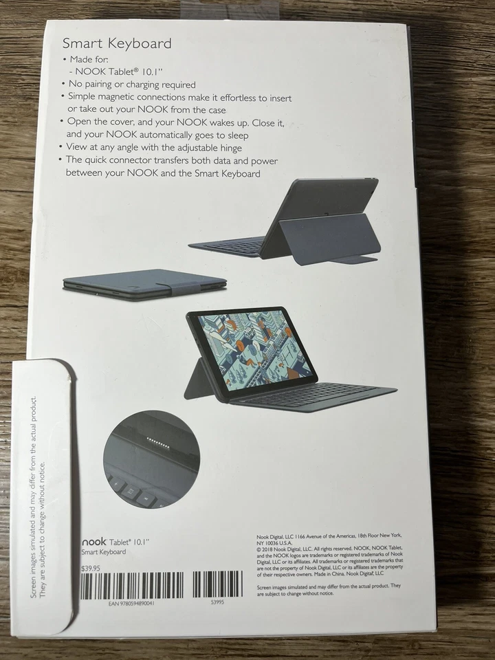 Nook Smart Keyboard for 10.1" Tablet NEW - Image 2 of 3