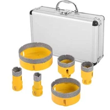 20-100mm Hole Saw Cut 6Pcs Diamond Drill Bits For Porcelain Granite Tile Glass