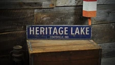 Custom Lake House City/State Sign - Rustic Hand Made Vintage Wooden
