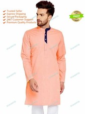 Mens Kurta Party Wear Cotton Mens Kurta Long Sleeve Shirt Top Tonic