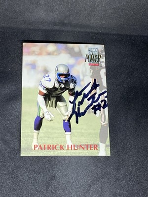 Patrick Hunter 1992 Pro Set Power #224 Seattle Seahawks Autographed Signed Card