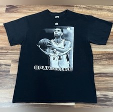 NBA Tim Duncan San Antonio Spurs #21 Men's LARGE Tshirt Spur for Life Majestic