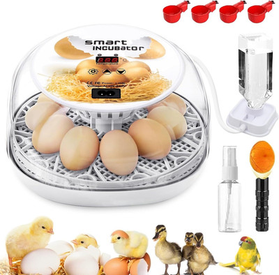 Incubators for Hatching Eggs, Chicken Waterer Cups, Automatic Egg Turner Holds 1