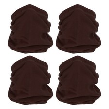 Winter Neck Warmer, 4pcs Drawstring Windproof Neck Gaiter, Brown