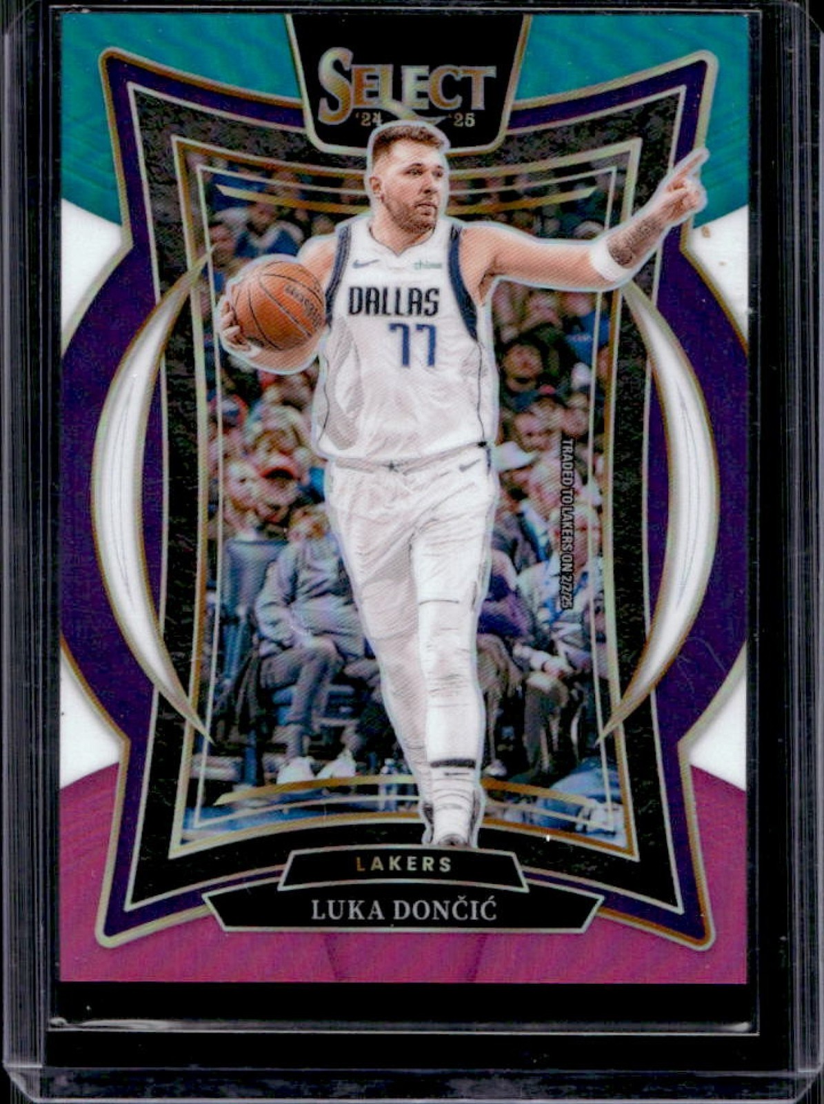 2024-25 Panini Select Luka Doncic Concourse Teal White Pink Prizm #/49 Lakers