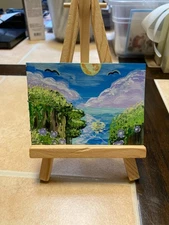 ACEO Original Acrylic Painting Landscape Abstract Art Card ATC Scenery 163