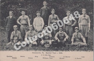 Hooversville PA Baseball Team Base Ball 1906 Somerset County Pennsylvania