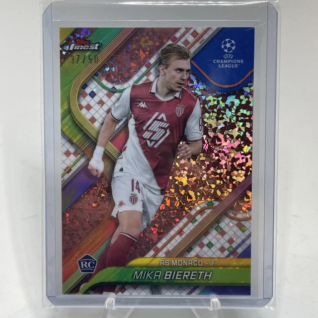 2024-25 Topps Finest UEFA Mika Biereth RC /50 Rose Gold Refractor #113 AS Monaco
