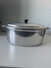 Vintage Miracle Maid Oval Cast Aluminum Roaster Dutch Oven W/ Lid