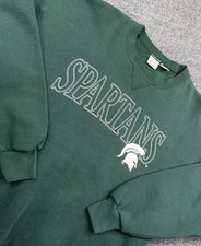 Vintage MJ Soffe Sweatshirt Men's L Spartans Heavy Crewneck 1990s USA