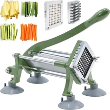 French Fry Cutter Commercial Grade Potato Slicer with Suction Feet 3/8 Inch S...