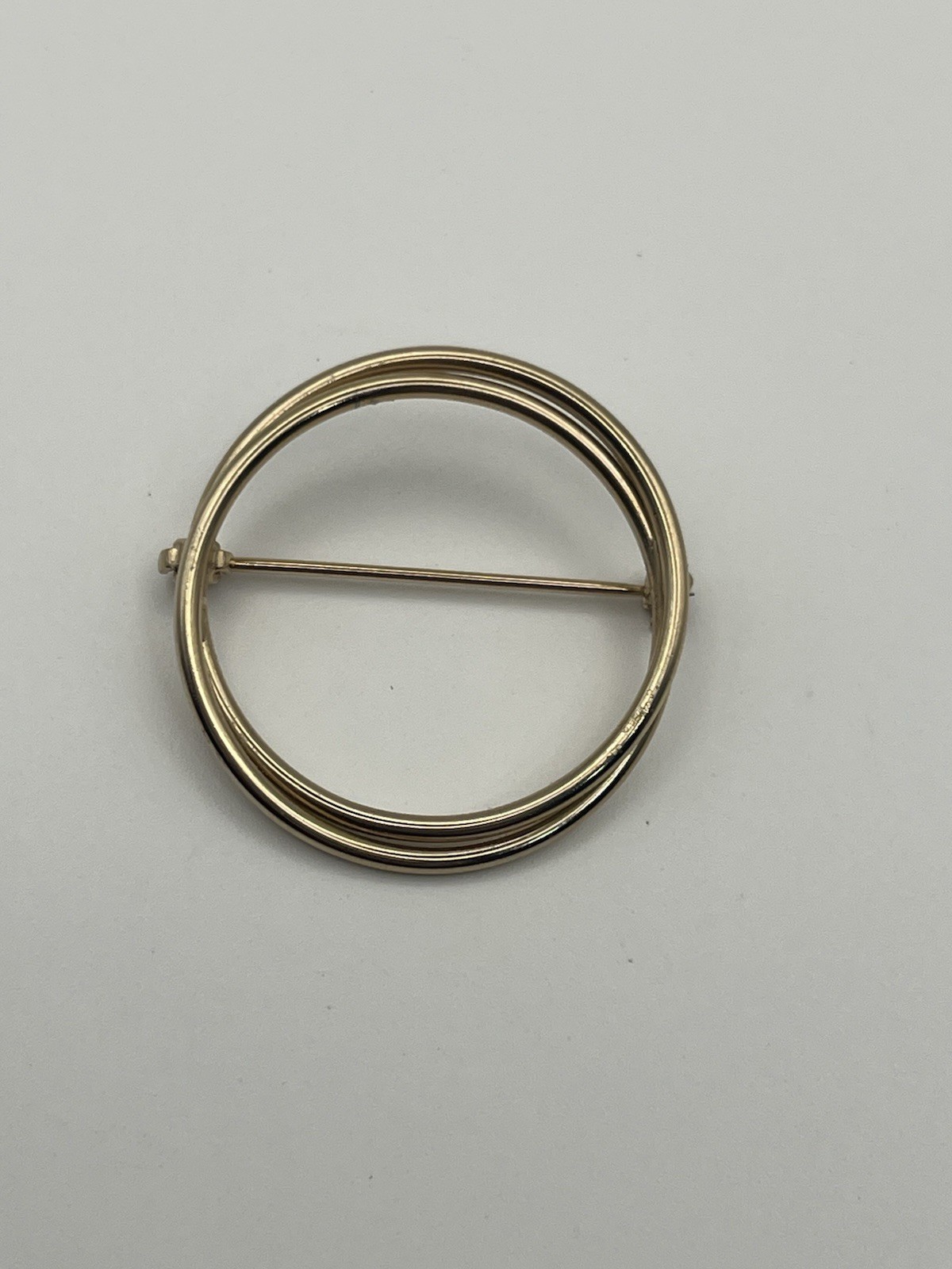 10k gold filled double circle interlocking brooch… - image 13