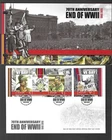 Isle of Man 2015 MNH 70th Anniv of End of World War II MS 1975/6 FDC & PP