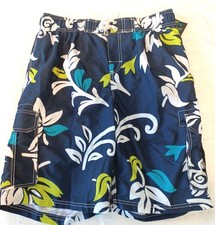 Kanu Surf Trunks Men XL Swim Board Shorts Navy Palms Mesh Liner Pockets NWT