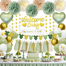 73PCS Sage Green Baby Shower Decorations Neutral Kit Gender Neutral Baby Showe