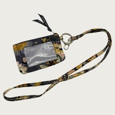 Vera Bradley Zip ID Case  Lanyard Set Badge Holder Work School Floral Paisley