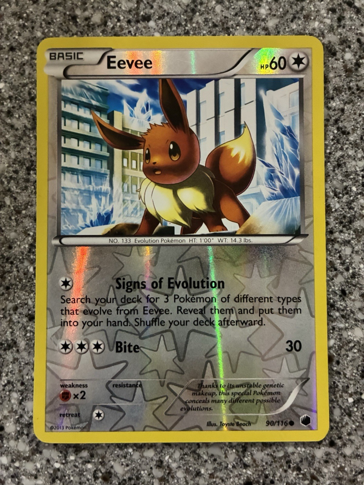 Pokémon TCG Eevee Plasma Freeze 90/116 Reverse Holo Card