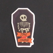 Time Courage Coffin Sticker 2.25" x 1.38" (P)
