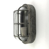 AußEnleuchte Feuchtraumlampe Messing Glas B: 23 Cm IP64 Oval E27 Maritim Wand