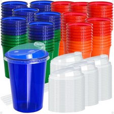 12 Oz Sippy Cups, 200 Count Spill Proof Reusable Cups, BPA-, 4 Colours Assort...