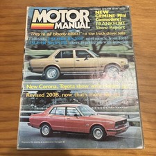 Motor Manual Mag 1979 Escort RS2000 Jaguar XJ6 Gemini Toyota Corona Datsun 200B