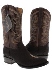 Mens Cowboy Boots Rodeo Dress Brown Real Stingray Skin Round Toe Size 13.5